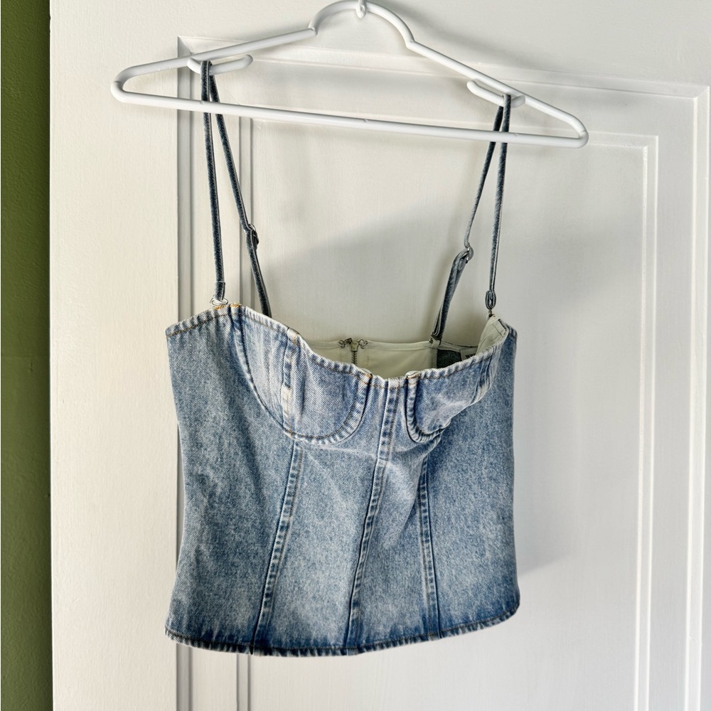 Blue Denim Corset Top